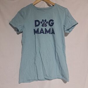 Life Is Good Dog Mama Crusher SS Tee Sz M‎ Beach Blue